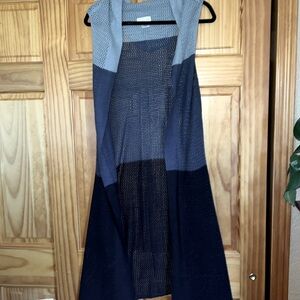 Color block Trench Coat Vest Sweater